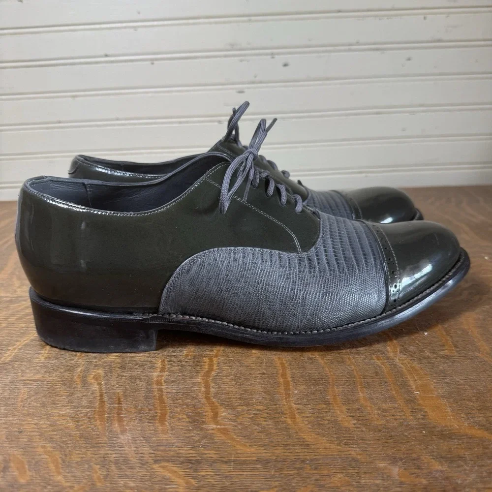 Stacy Baldwin Men's Black Cap Toe Oxford Dress Shoes US 9 EE